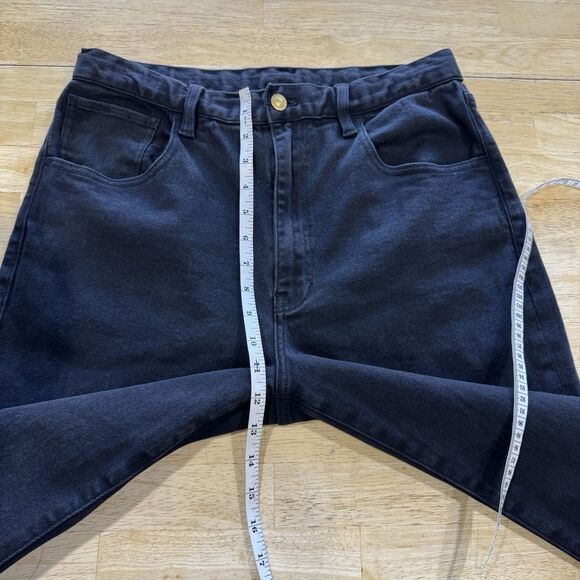 Roucha Dobell Black Denim Barrel Jeans High Rise Crop Cool Size AA 4/6 Short EUC - Picture 7 of 13